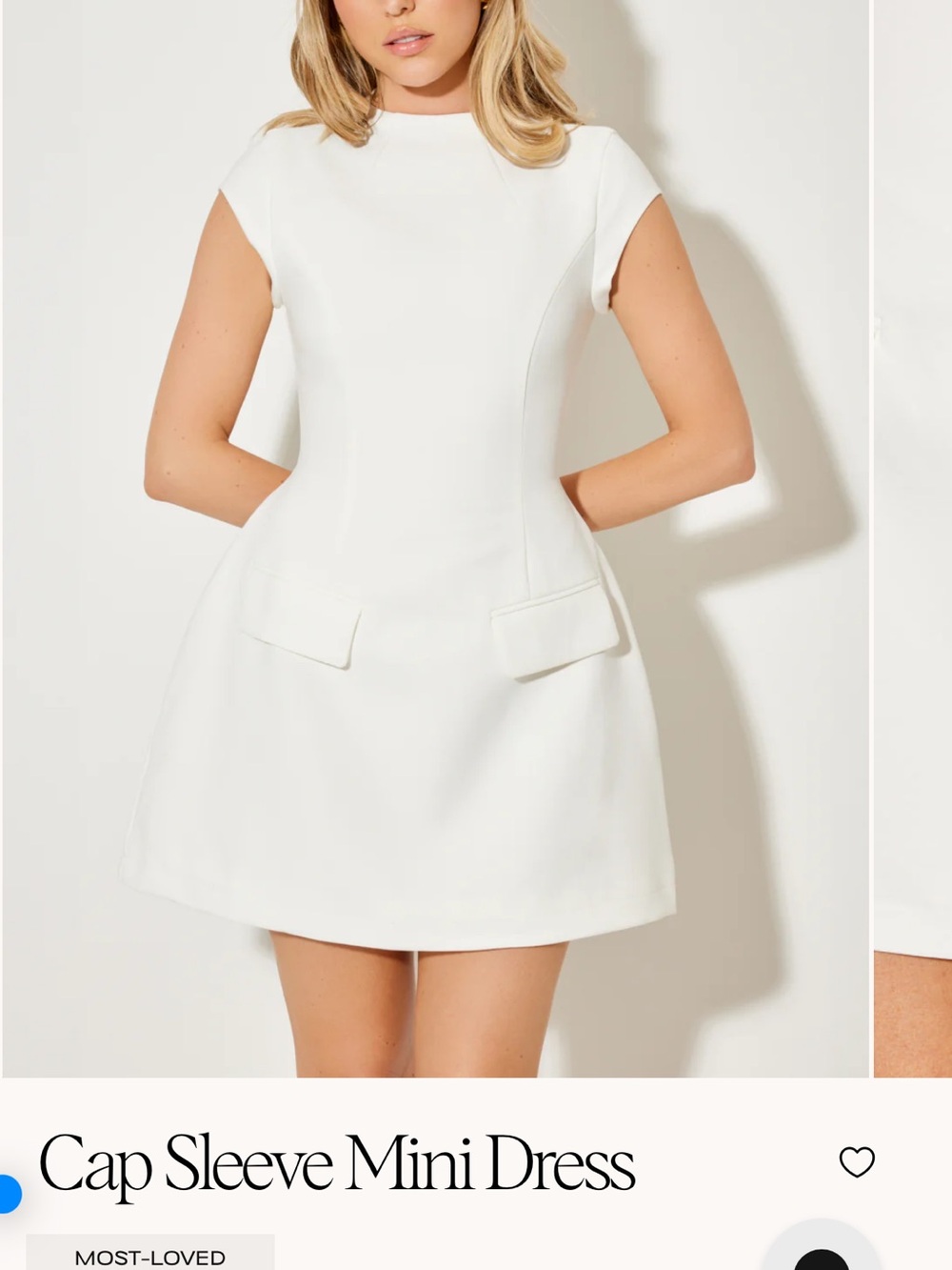 Odd Muse Cap Sleeve Mini Dress in White